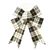 PREFORMED GIFT BOW IN FABRIC PLAID PRINT BLACK/WHI