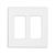 2-Gang Subplate Included Polycarbonate Snap-On Mount Screwless Wallplate - White