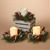 10"D HOLIDAY PINE CANDLE RING W/ 4.5"H B/O LED CAN