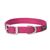 COLLAR NYLON PINK 5/8X15 1- Collars are constructed from durable single-ply nylon <br />2- Box stitched at stress points for added strength <br />3- Heat-sealed buckle holes for durability <br />4- Anodized aluminum dee and aluminum-plated buckle