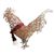 Fabric Rooster Décor with Warm White LED Lights