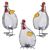SOLAR LIGHTED METAL SILLY HENS