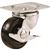 2-Inch Soft Rubber Swivel Plate Caster with Side Brake, 90-lb Load Capacity